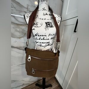 Brown Baggalini Crossbody Bag with Silver Accents New